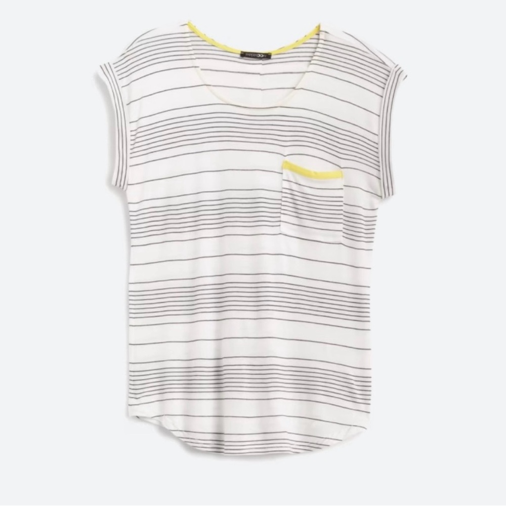 Papermoon Navy and Cream Striped Short Sleeve Tee